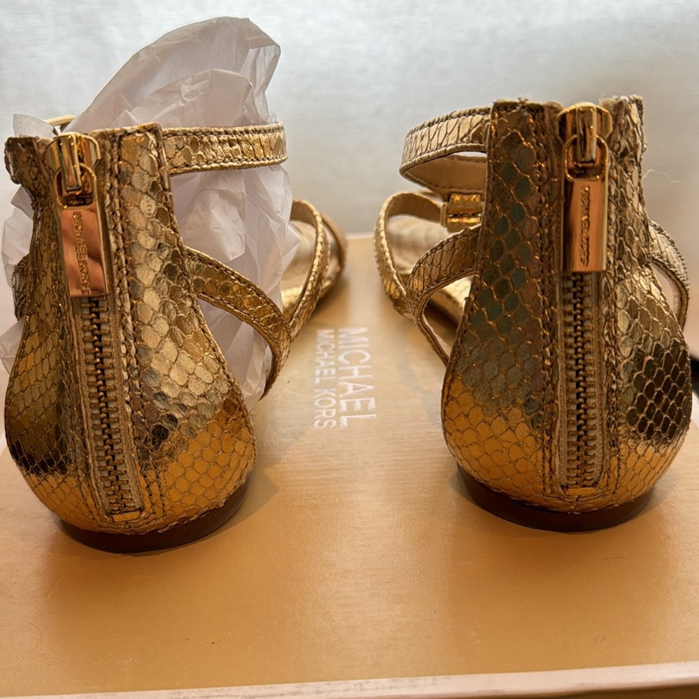 Michael Kors, gold metallic gladiator sandal - Picture 5 of 10